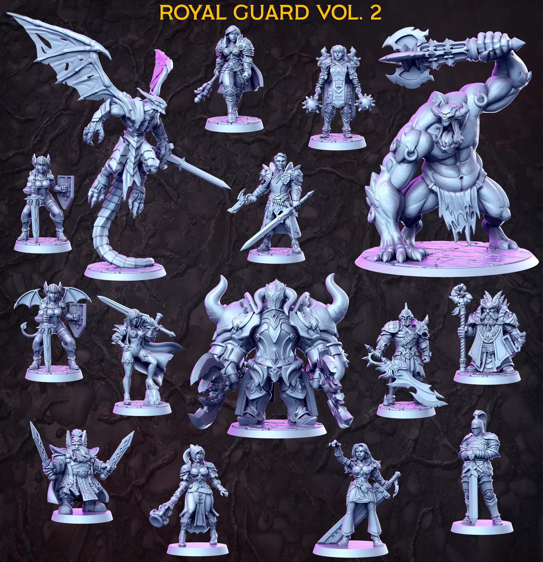 Kit de 15 Miniaturas para RPG e jogos de tabuleiro Coleção Royal