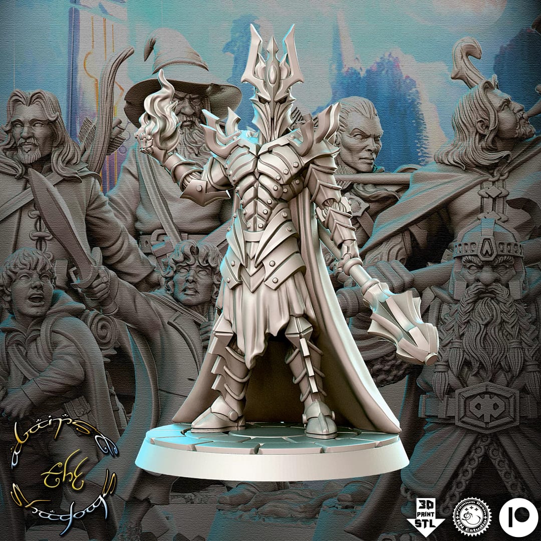 Miniatura Lord Of The Shadows (Sauron) para RPG - Coleção Against the Shadow