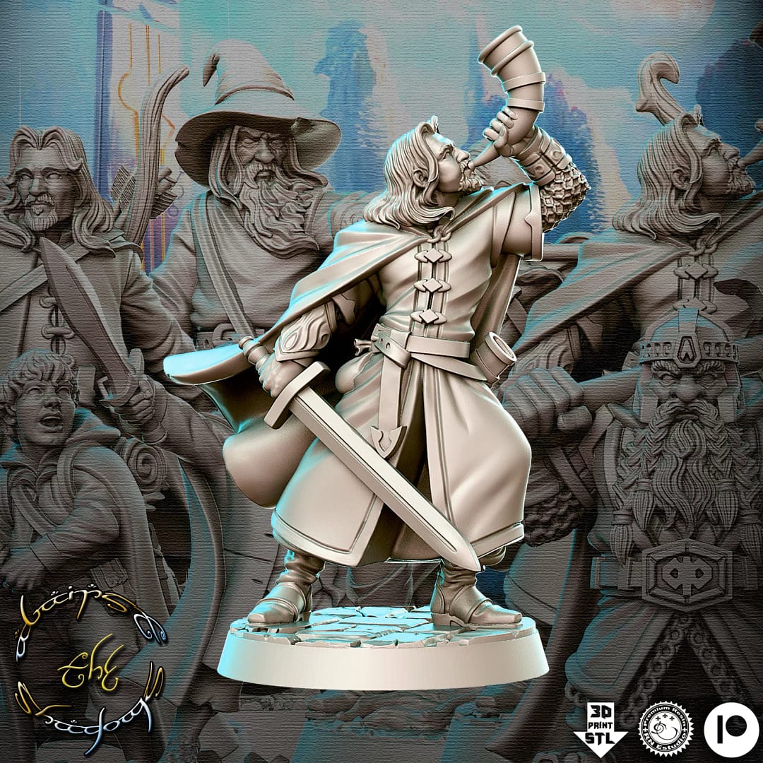 Miniatura Orlando Bogamir (Boromir) para RPG - Coleção Against the Shadow