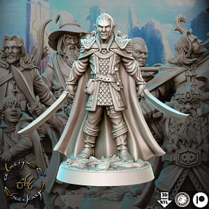 Miniatura Evendil Gennala (Elrond) para RPG - Coleção Against the Shadow