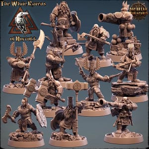 Kit De 11 Miniaturas RPG - The White Ravens Of Norrokk