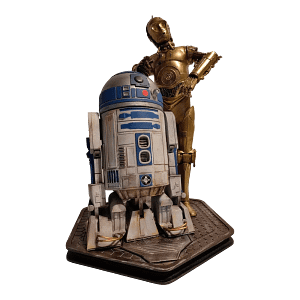 Escultura detalhada de C-3PO e R2-D2 (28cm)