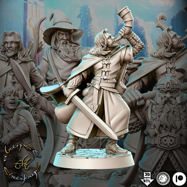 Miniatura Orlando Bogamir (Boromir) para RPG - Coleção Against the Shadow